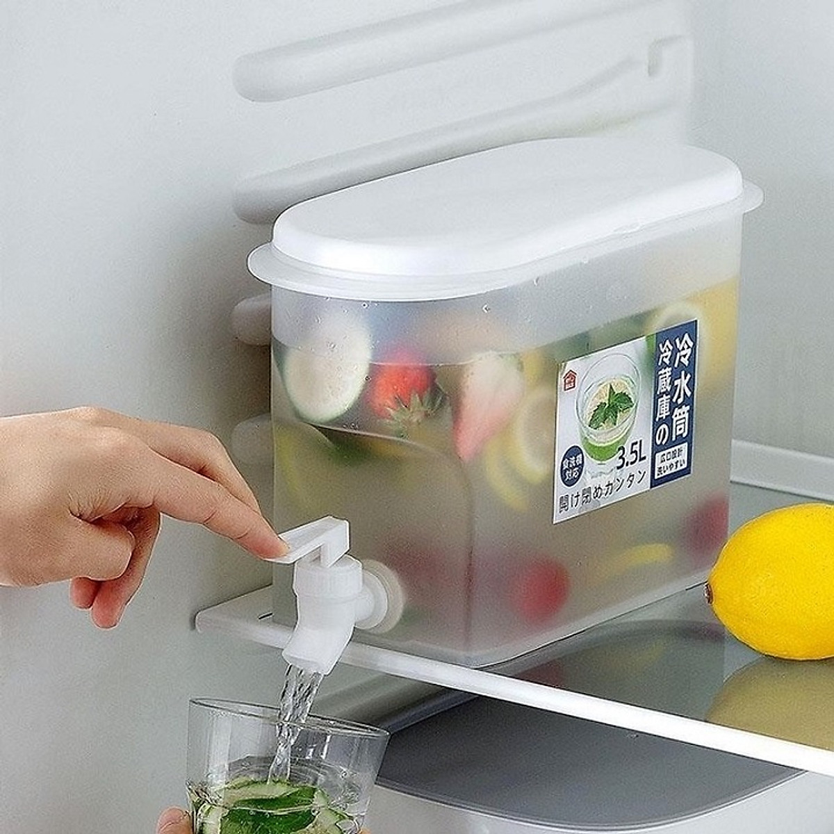 Bình nước tủ lạnh 3,5 lít có vòi chuyên để tủ lạnh siêu tiện lợi nhựa an toàn (Mã SP: 1525_109010292)