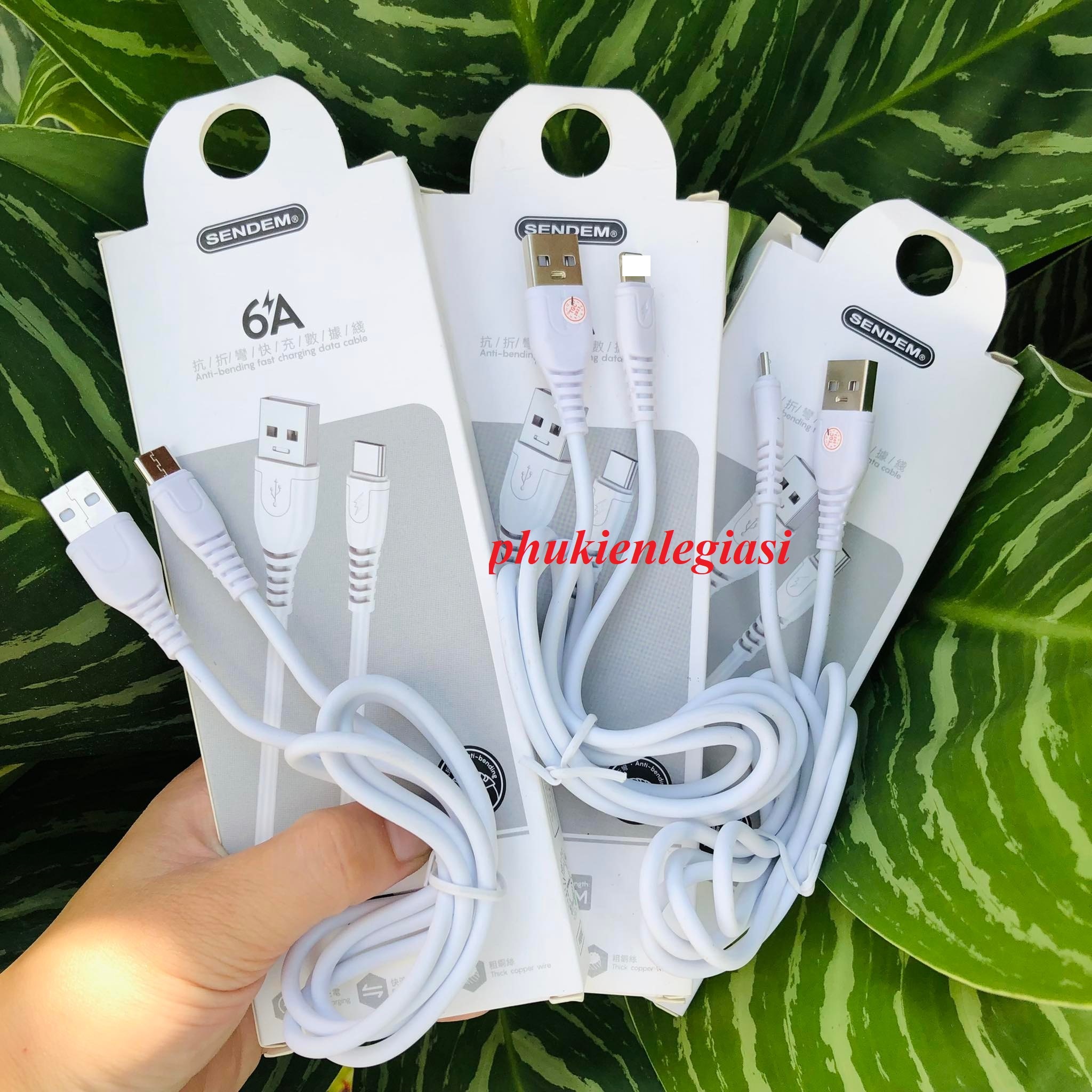 Cáp sạc Sendem M35 nhiều loại Micro usb Type C.... dẫn dòng max 6A (Mã SP: Cáp sạc Sendem M35)
