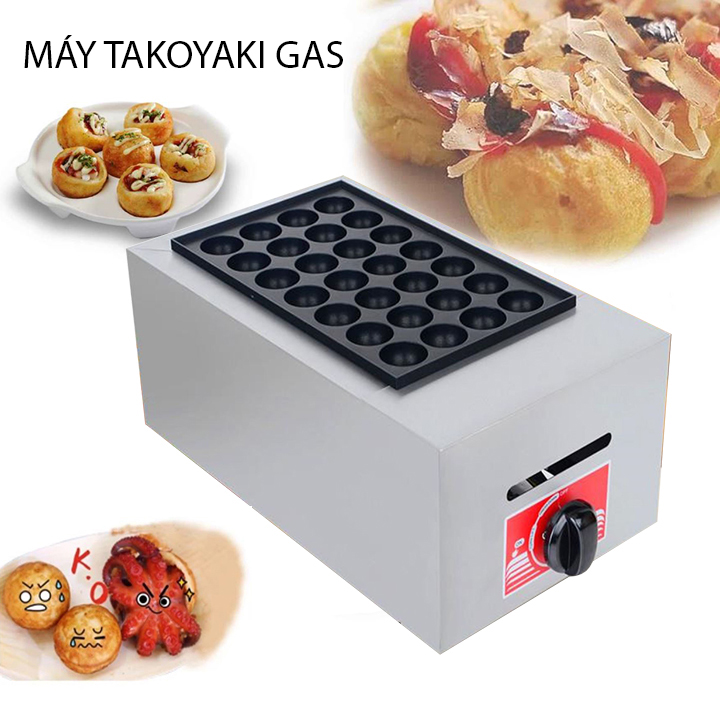 Máy làm bánh bạch tuộc Takoyaki 28 viên dùng Gas [BH 12 Tháng] (Mã SP: MÁY BẠCH TUỘC GAS ĐƠN - 0455 - 1)