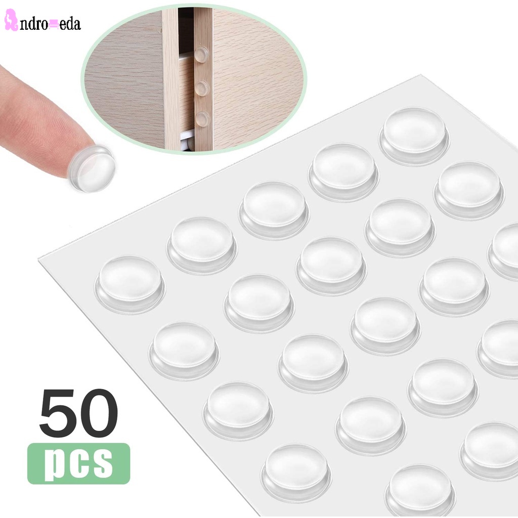 Set 50 Miếng Đệm Cao Su Silicon Trong Suốt Dán Đồ Nội Thất Chống Sốc Chống Trượt Chống va đập Cửa (Mã SP: 2674_110600435)