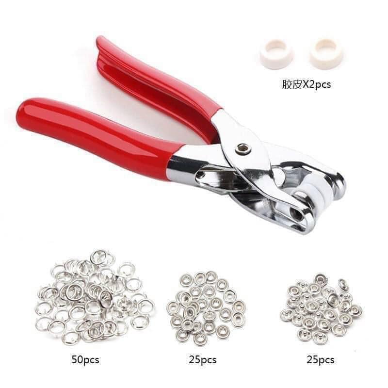 Bộ kìm bấm khuy cúc áo kèm hộp 100 chi tiết cúc áo (Mã SP: 3061_110754247)