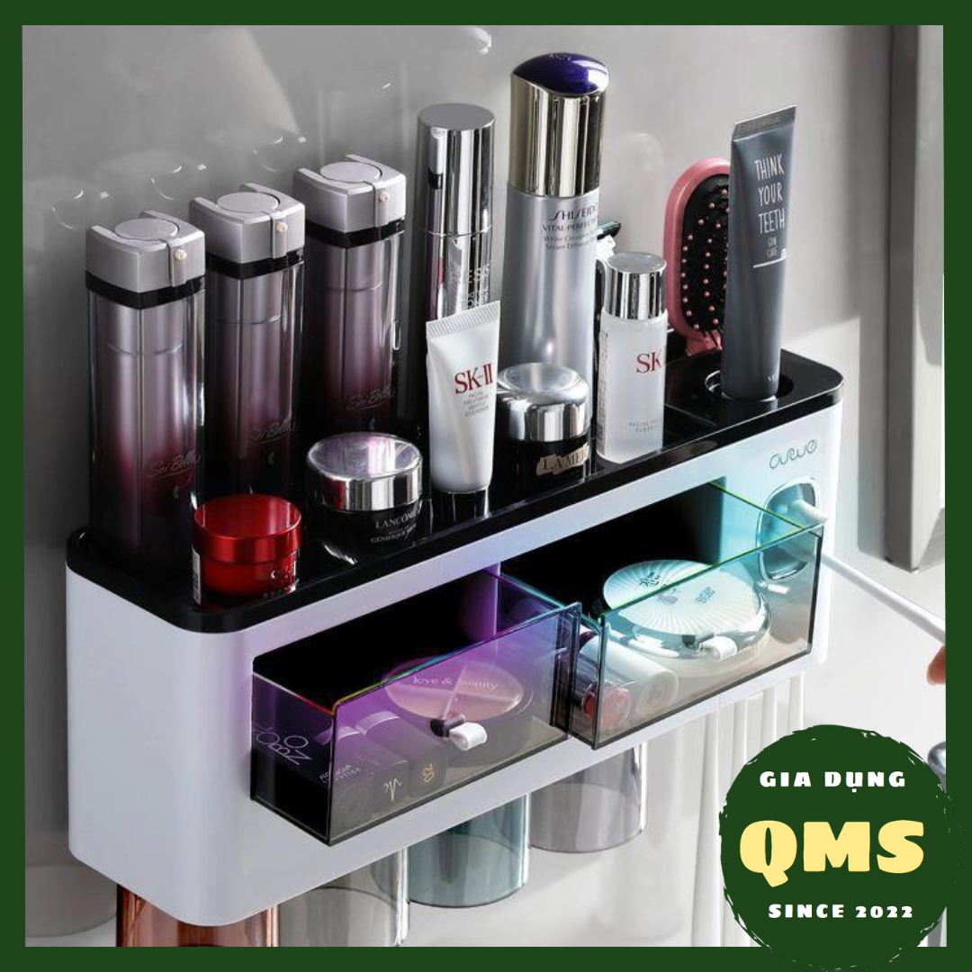 Bộ lấy kem đánh răng tự động, có giá để đồ Aswei kèm 2,3,4 cốc – Hàng chính hãng (Mã SP: DNA1908- DNA1909- DNA1910)