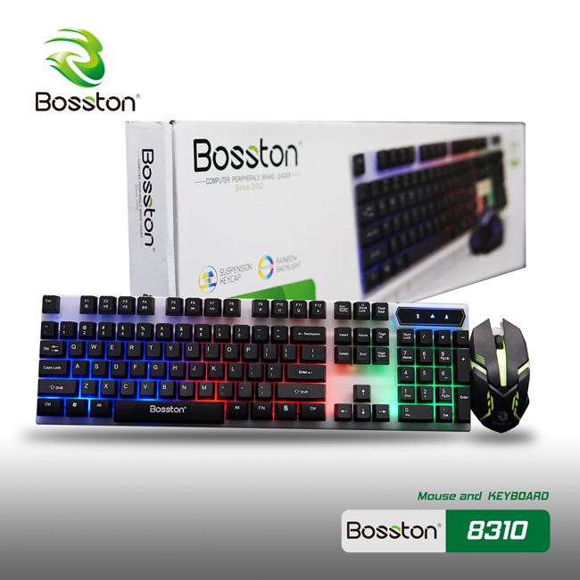 COmbo Bộ Bàn Phím + Chuột Máy Tính Bosston 8310 Có Dây LED 7 Màu (Mã SP: 8310_VSP_120)
