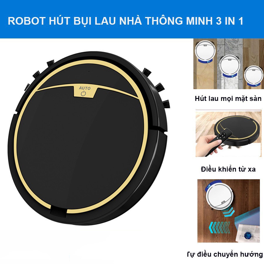 Robot Hút Bụi, Lau Nhà Thông Minh RS300 Chống Rơi - Điều Khiển Từ Xa, Lực Hút Mạnh 2800pa, Lập Trình Đường Đi Mẫu Mới 2023 (Mã SP: RS300_800)