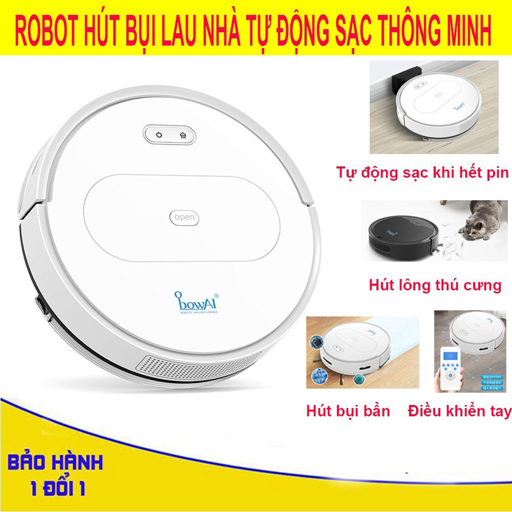 Robot Hút Bụi Lau Nhà Tự Động Siêu Thông Minh Bowai OB11 Premium Có App, Tự Động Sạc Pin Làm Sạch Bụi Bẩn Lông Tóc (Mã SP: OB11_2700)