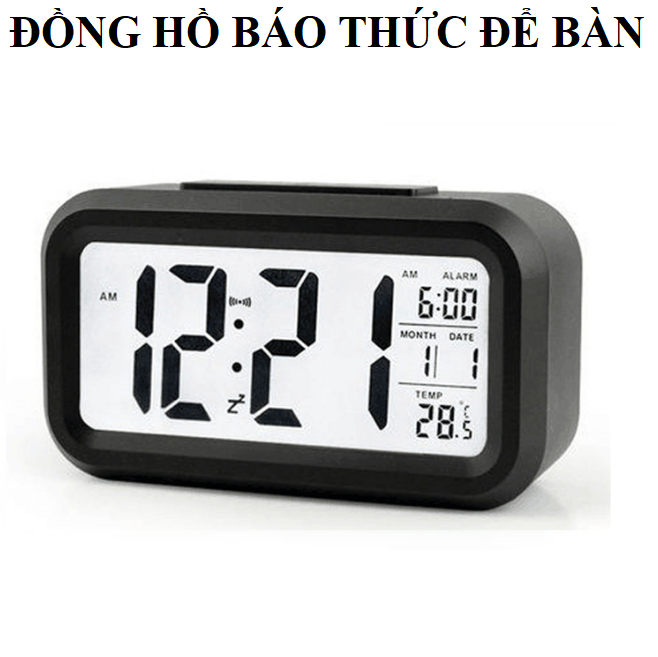 Đồng Hồ Báo Thức Điện Tử Để Bàn Màn Hình LCD Đa Chức Năng: Thời Gian, Lịch, Báo Thức, Nhiệt Độ -dc2998 (Mã SP: 3067_111021859)