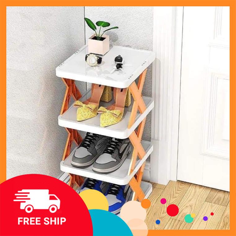 [HOT+FREE SHIP] Kệ để giày dép chữ X thông minh 5 tầng có thể tháo lắp gấp gọn (Mã SP: 2473_111181932)