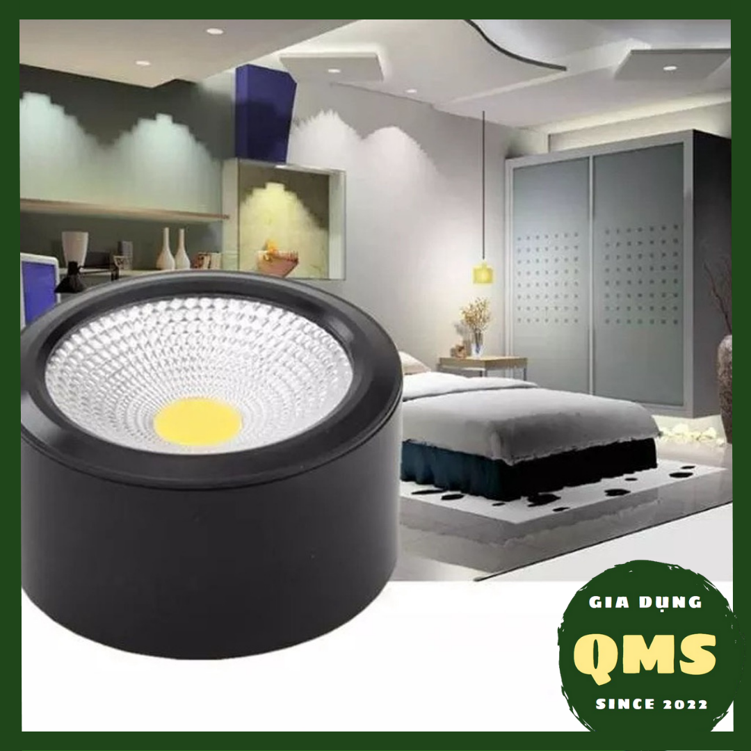 Đèn Led Ống Bơ 3 Chế Độ Màu, Đèn Lon Ốp Trần Nổi Vỏ Nhôm Sơn Tĩnh Điện Đen 7w/12w phi 90mm/110mm- DD072/073 (Mã SP: DD072/073)