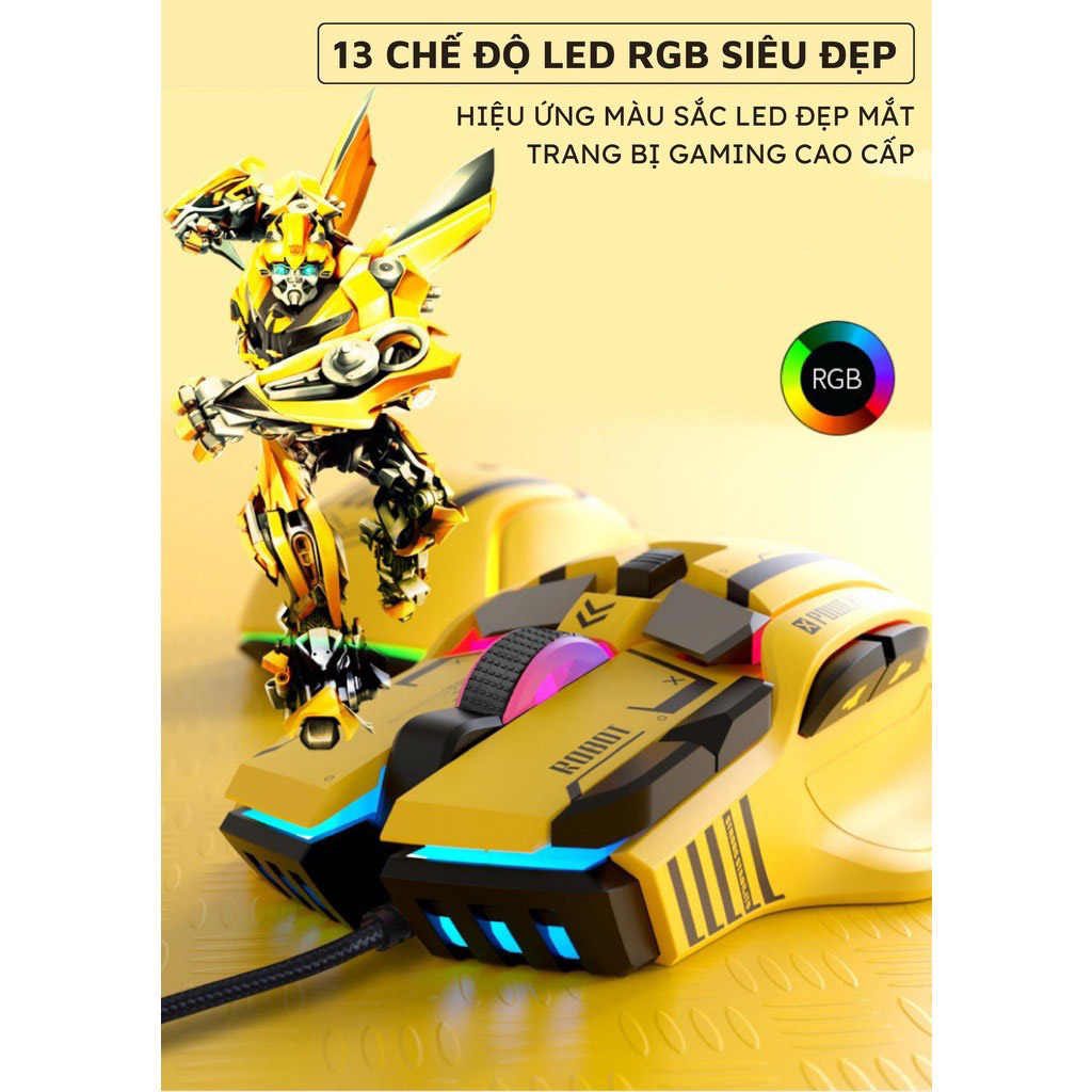Chuột Cơ Chơi Game Máy Tính Có Dây G6 Esport Gaming Led Rgb 13 Chế Độ Thiết Kế Công Thái Học (Mã SP: G6_XSM_210)