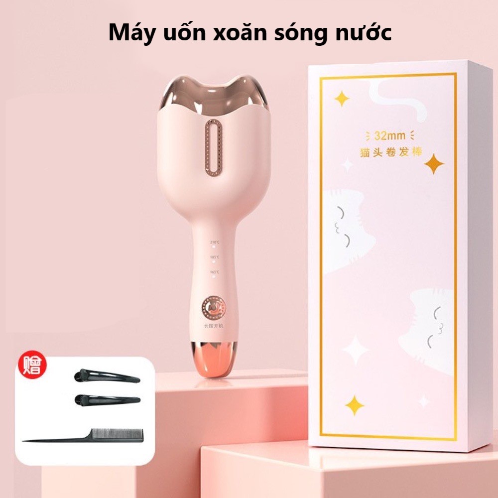 Máy làm tóc, máy uốn tóc xoăn sóng nước size 32mm, chất liệu gốm sứ bảo vệ tóc chống bỏng tay (Mã SP: 1440_111584436)