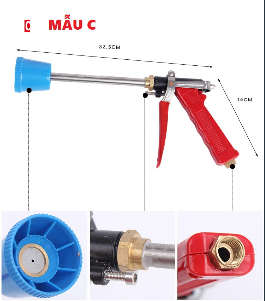Súng Phun Thuốc Sâu - Sung Xịt Áp Lực Cao Inox Hàng Xịn Chất Lượng Mẫu C - SXC 1324 (Mã SP: 3139_111705775)
