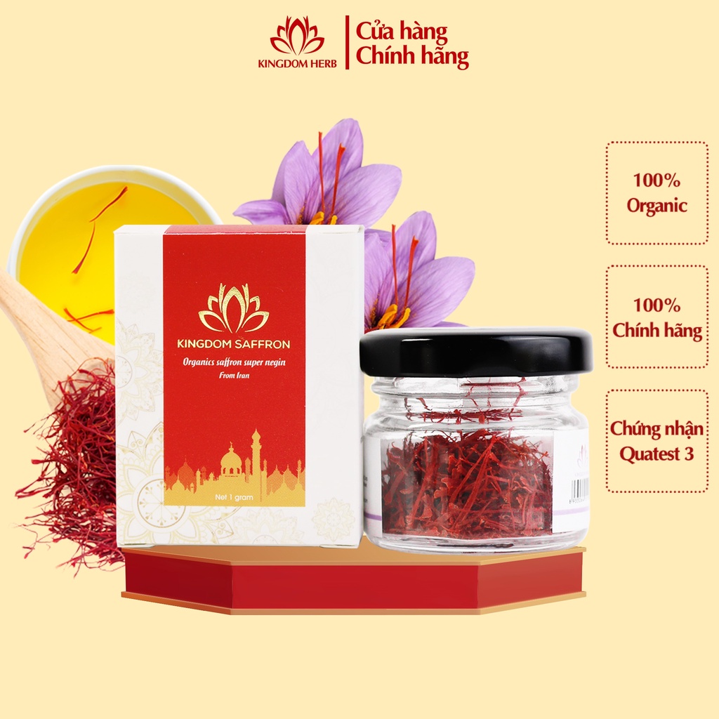 Nhụy hoa nghệ tây saffron Kingdom Herb Iran chính hãng loại thượng hạng hộp 1 gram - KQ (Mã SP: 21000543937)