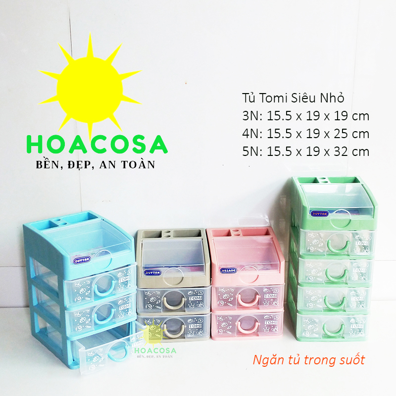 Tủ Nhựa Mini Tomi 3 Ngăn, 4 Ngăn, 5 Ngăn Duy Tân, Siêu Nhỏ, Xinh Xắn, Gọn Nhẹ, Tiện Dụng- Đồ Gia Dụng Hoacosa. (Mã SP: TM35HCS)