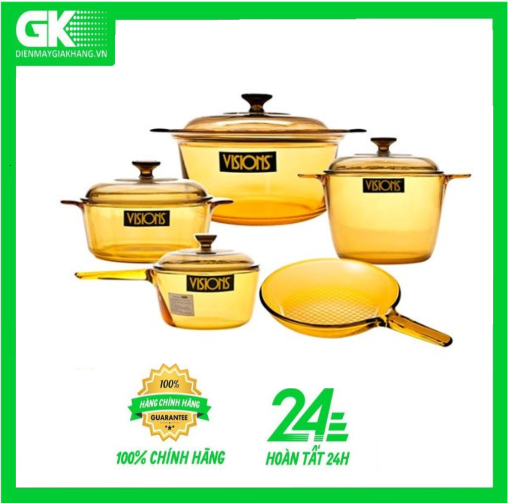 Bộ 5 nồi thủy tinh visions vs-339/cl1