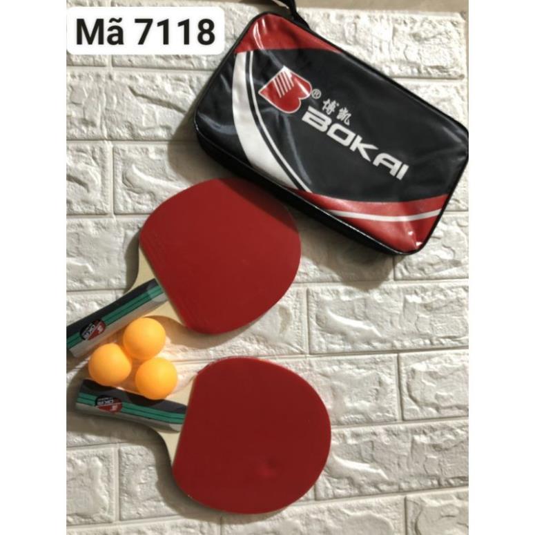 Bộ 2 vợt bóng bàn. BOKAI 7118 chất lượng cao tặng 3 bóng (Mã SP: 853_112909394)