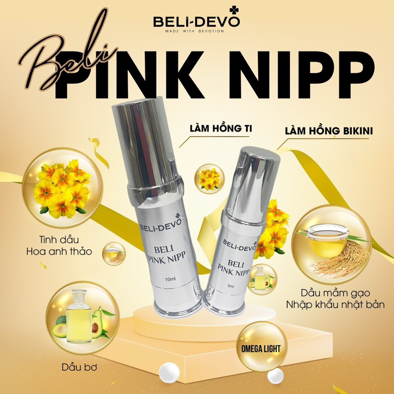Làm Hồng Nhũ Hoa BELI PINK NIPP - BELIDEVO Làm hồng ti, làm hồng vùng kín, dưỡng da, quyến rũ, an toàn 5ml và 10ml BE06 (Mã SP: BE06)