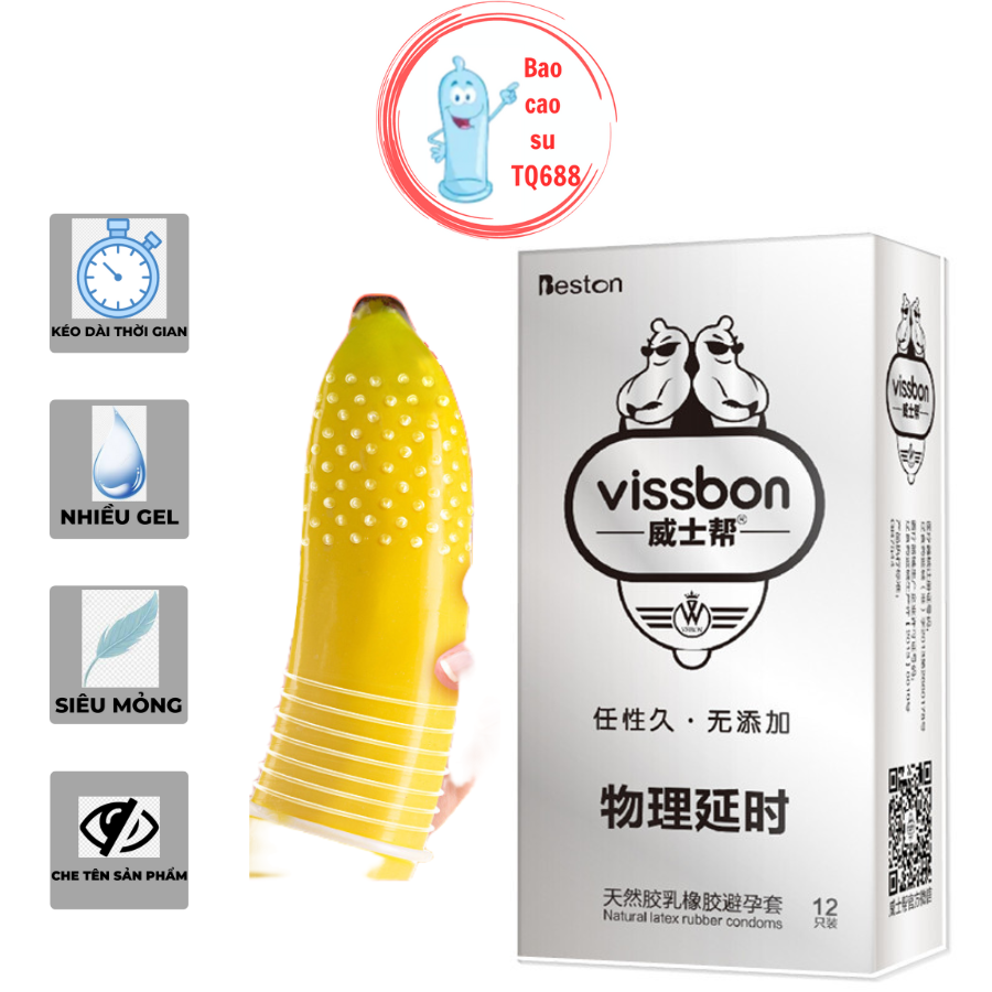 Bao cao su trung quốc nội địa Vissbon mỏng có gai - hộp 12c (Mã SP: 003)