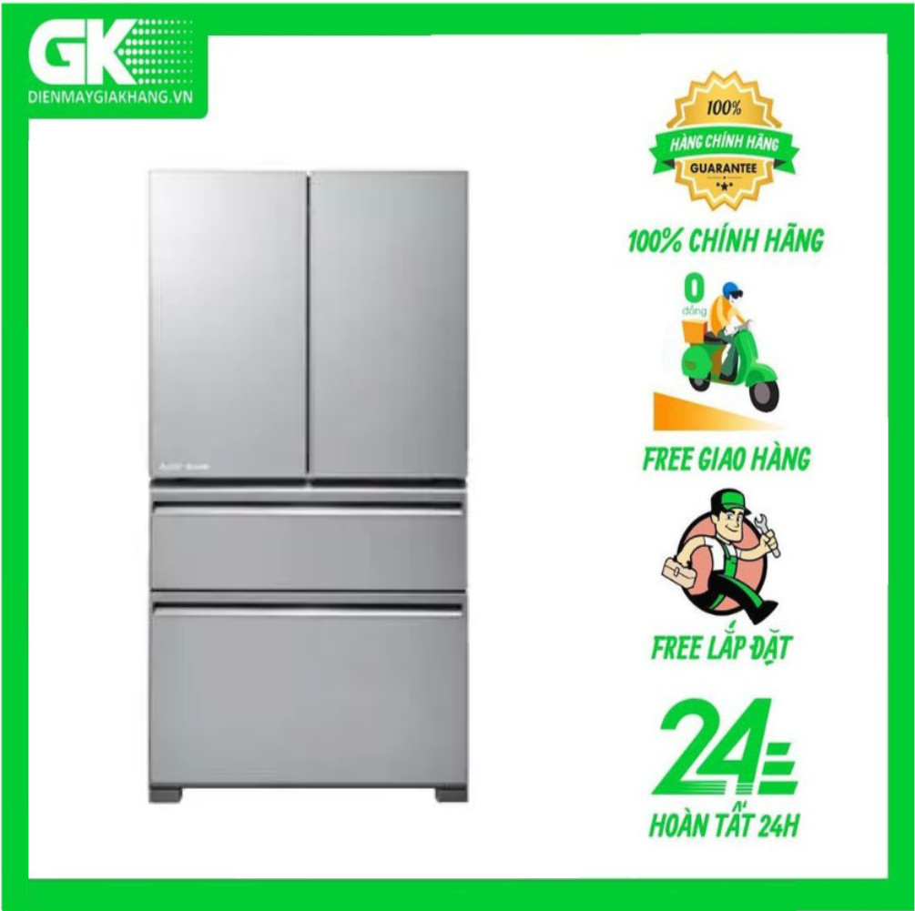 Miễn phí vận chuyển hcm - tủ lạnh mitsubishi electric mr-lx68em-gsl-v 555 lít