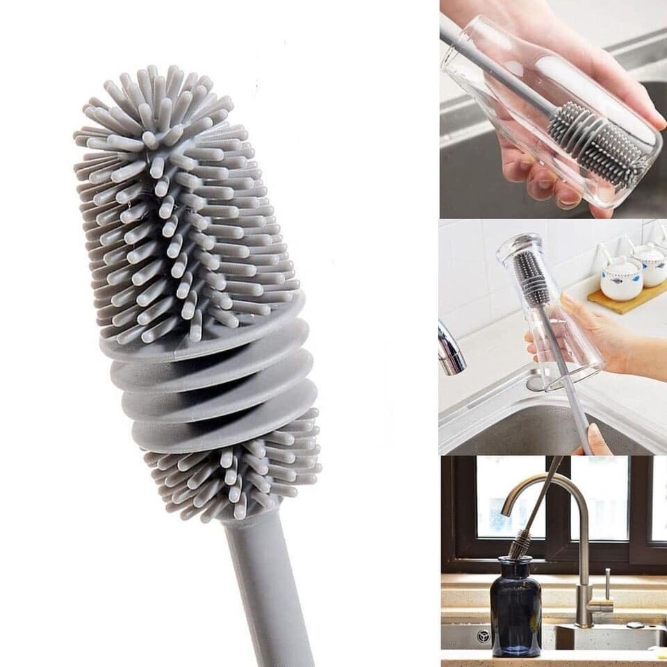 Cây Silicon Cọ Rửa Cốc Chén Bình Cán Dài Tiện Dụng, Dụng Cụ Rửa Bình Sữa, Ly Dài Đa Năng (Mã SP: cobinhsuasilicon)