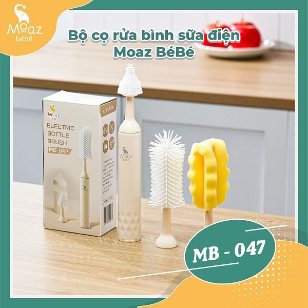 Bộ cọ rửa bình sữa điện Moaz Bébé MB-047 (Mã SP: MB041)