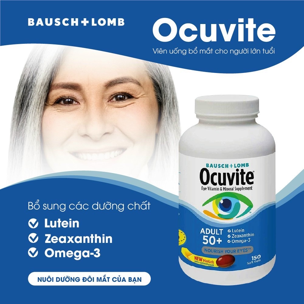 VIÊN BỔ MẮT OCUVITE 50+ CHAI 150 VIÊN (Mã SP: OCUVITE)