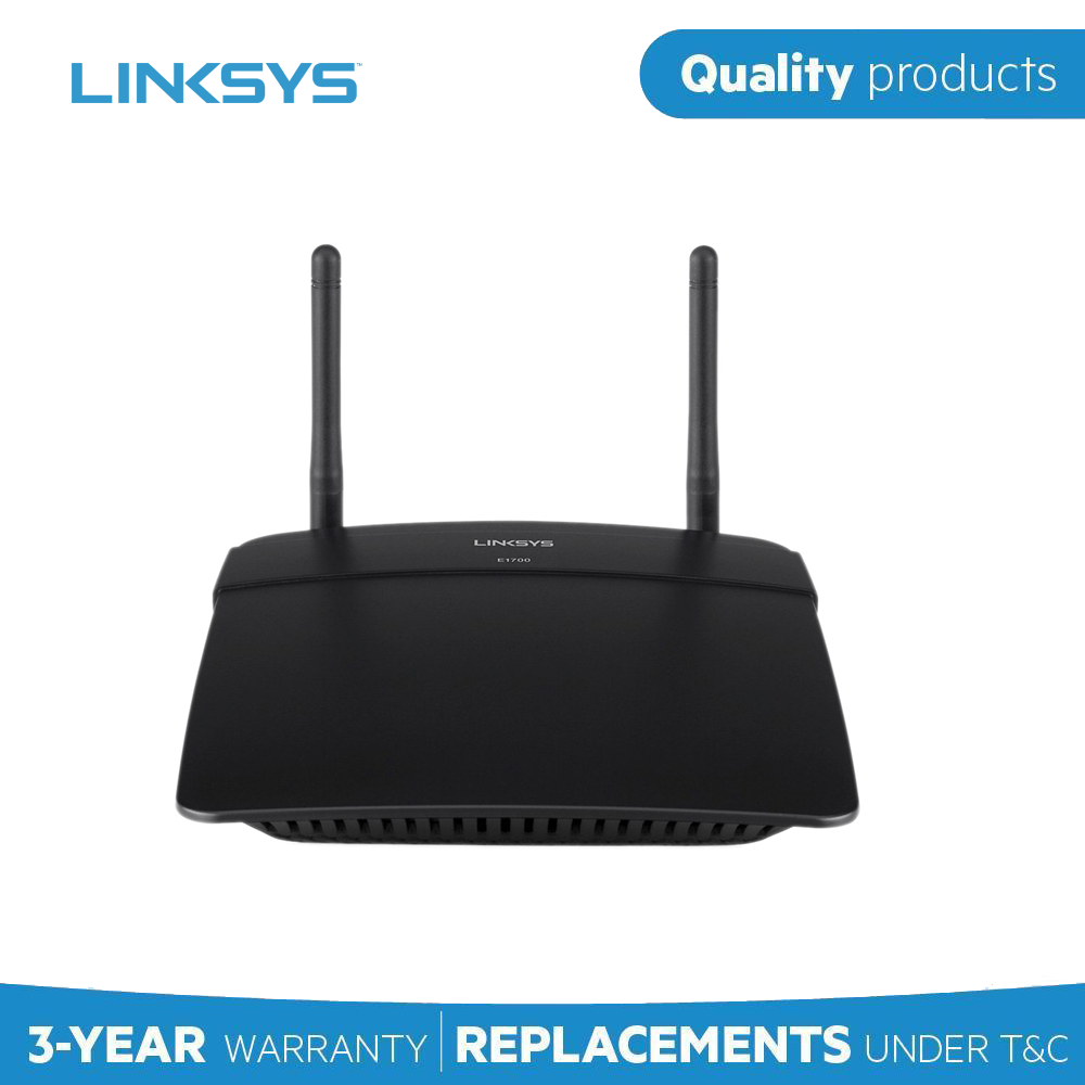 Router wifi chuẩn n 300mbps linksys e1700, 2 ăng ten rời công suất cao, 4 cổng lan gigabit 1000mbps