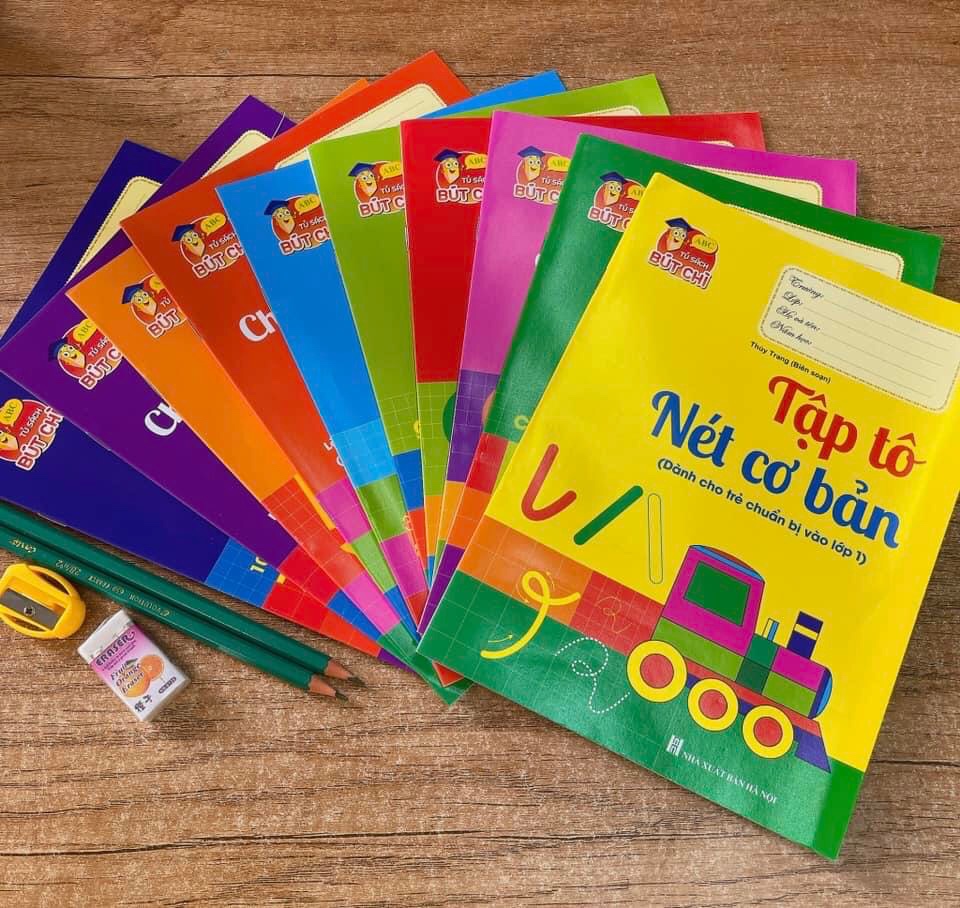 SET 10 QUYỂN TẬP TÔ CHỮ VÀ SỐ CHO BÉ VÀO LỚP 1  kèm bút chì, gôm, chuốt 55k 1 set 10 quyểnBộ sách - được biên soạn theo chương trình giáo dục mầm non được bộ giáo dục và đào tạo ban hành. Nội dung bộ sách được biên soạn nhằm mục đích trang (Mã SP: 2695_114177486)