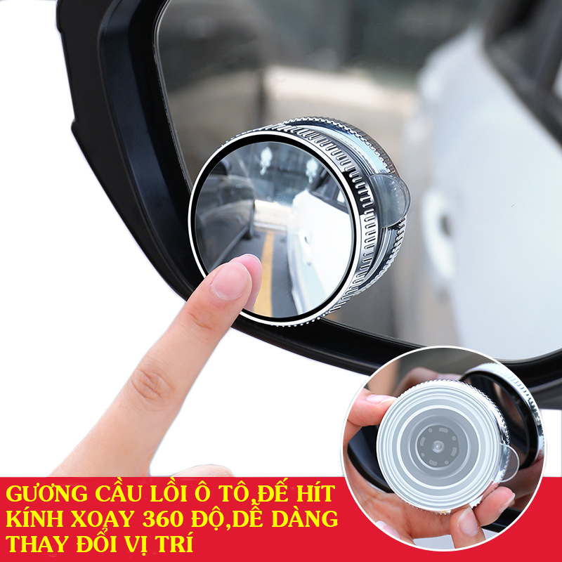 Gương cầu lồi hít kính chiếu hậu ô tô,xoay 360 độ,dễ dàng thay đổi vị trí (Mã SP: 2178_114310580)