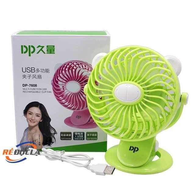 Quạt sạc pin kẹp bàn, xoay đa năng, hàng cao cấp, chất lượng (Mã SP: 3169_114372065)