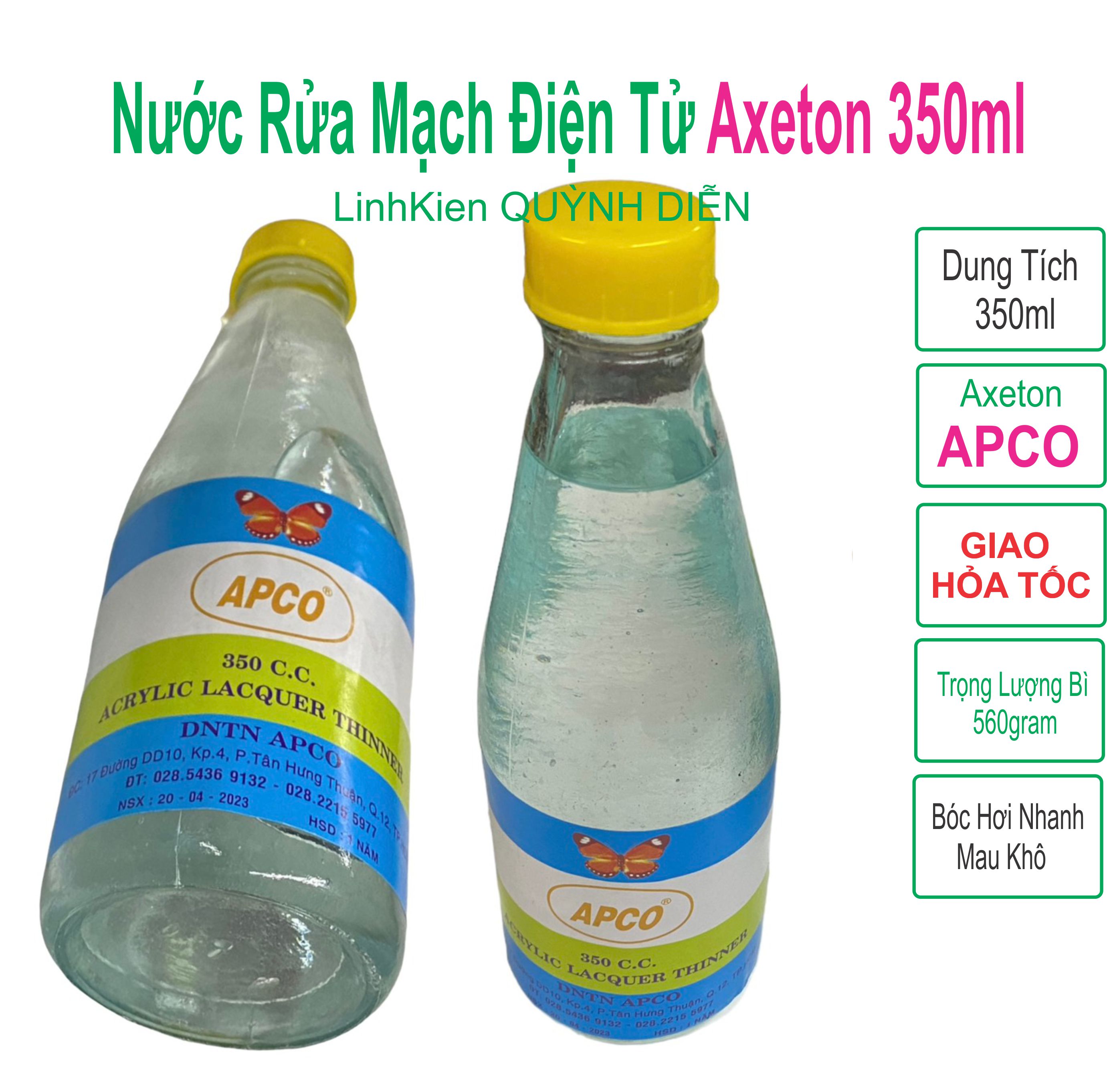 Nước rửa mạch main điện tử 350ml (Mã SP: Axeton350ml)