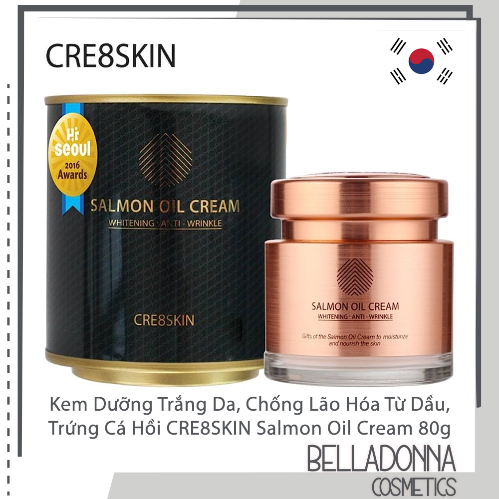 Kem Dưỡng Ẩm, Làm Trắng Da, Chống Lão Hóa Từ Dầu Và Trứng Cá Hồi CRE8SKIN Salmon Oil Cream 80g (Mã SP: CRE8SKIN.SalmonOilCream-80g)