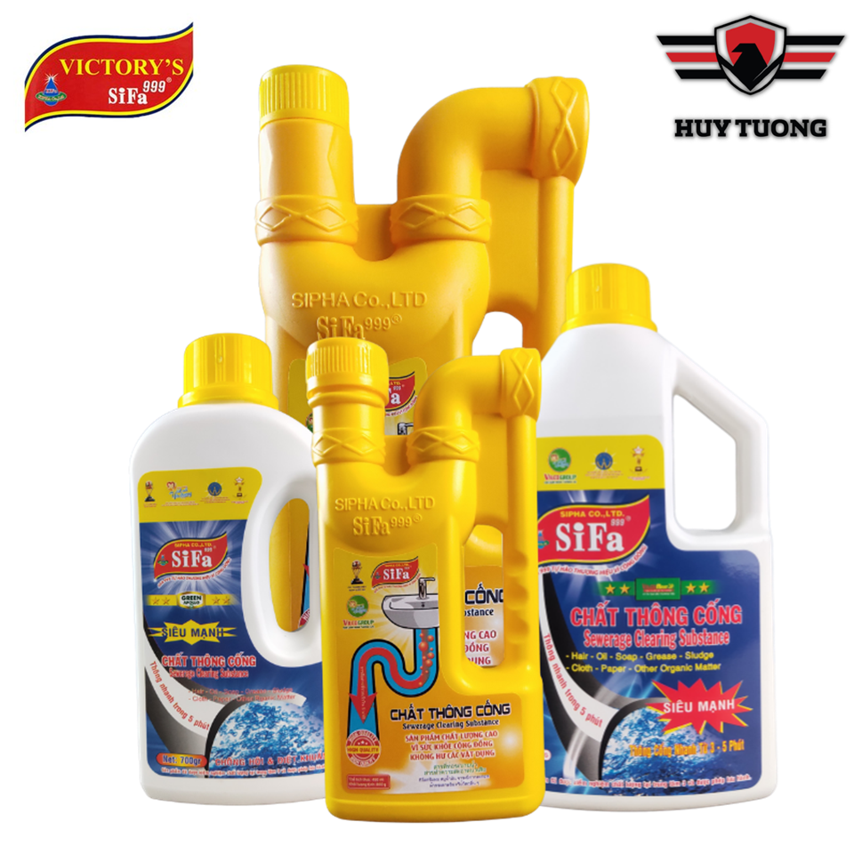 Chất thông tắc Cầu, Cống chống hôi Sifa Siêu nhanh Siêu mạnh 5 phút cao cấp 700gr-1600gr - Huy Tưởng