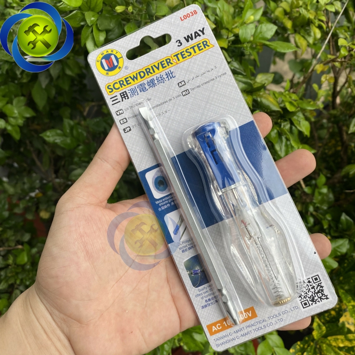 Bút thử điện hai đầu c-mart l0038 điện ac 100-500v dài 205mm