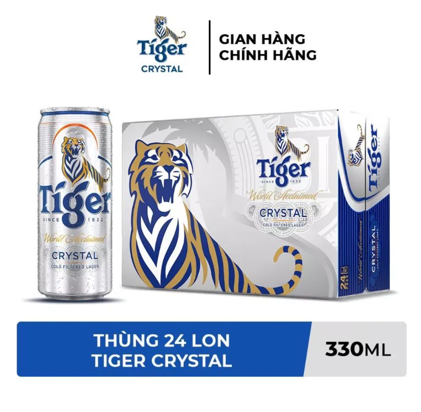 Thùng 24 lon bia Tiger Crystal 330ml/lon (Mã SP: 4160_69597757)