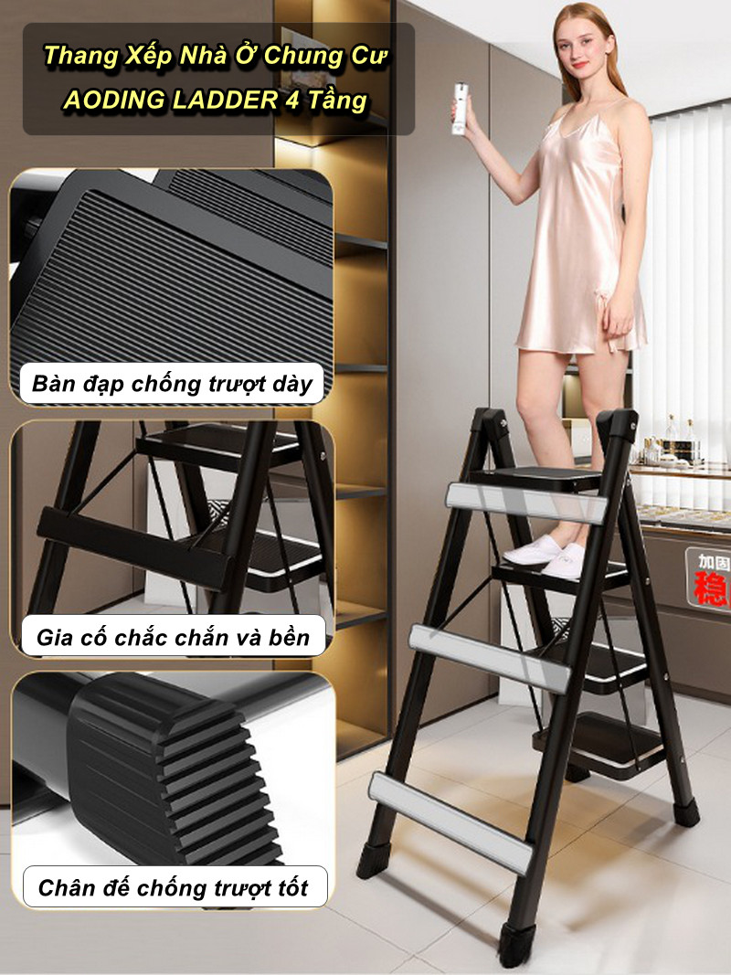 Thang Xếp Nhà Ở Chung Cư AODING LADDER 4 Tầng Cao Cấp - Home and Garden (Mã SP: NOC-T817-2023)