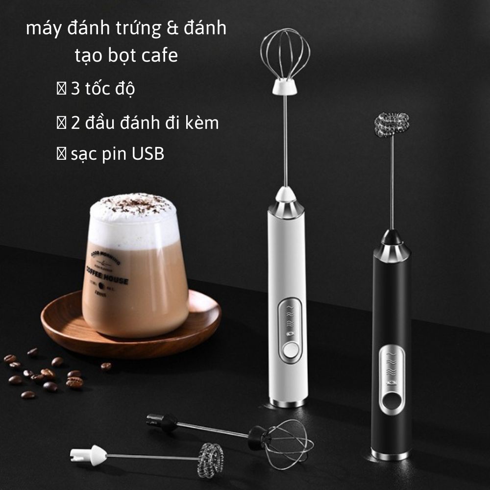 Máy Tạo Bọt Coffee ,Đánh Cà Phê Cầm Tay 2 Đầu Tiện Lợi (Mã SP: 0062)