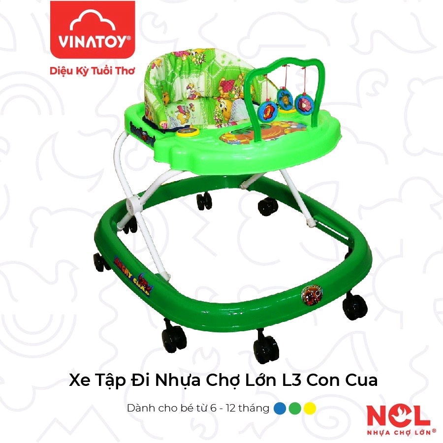 Xe Tập Đi Con Cua Xanh Lá Cây Tặng Đồ Chơi Treo Xe, Bé Từ 6 - 12 Tháng (Mã SP: 1565_115207481)