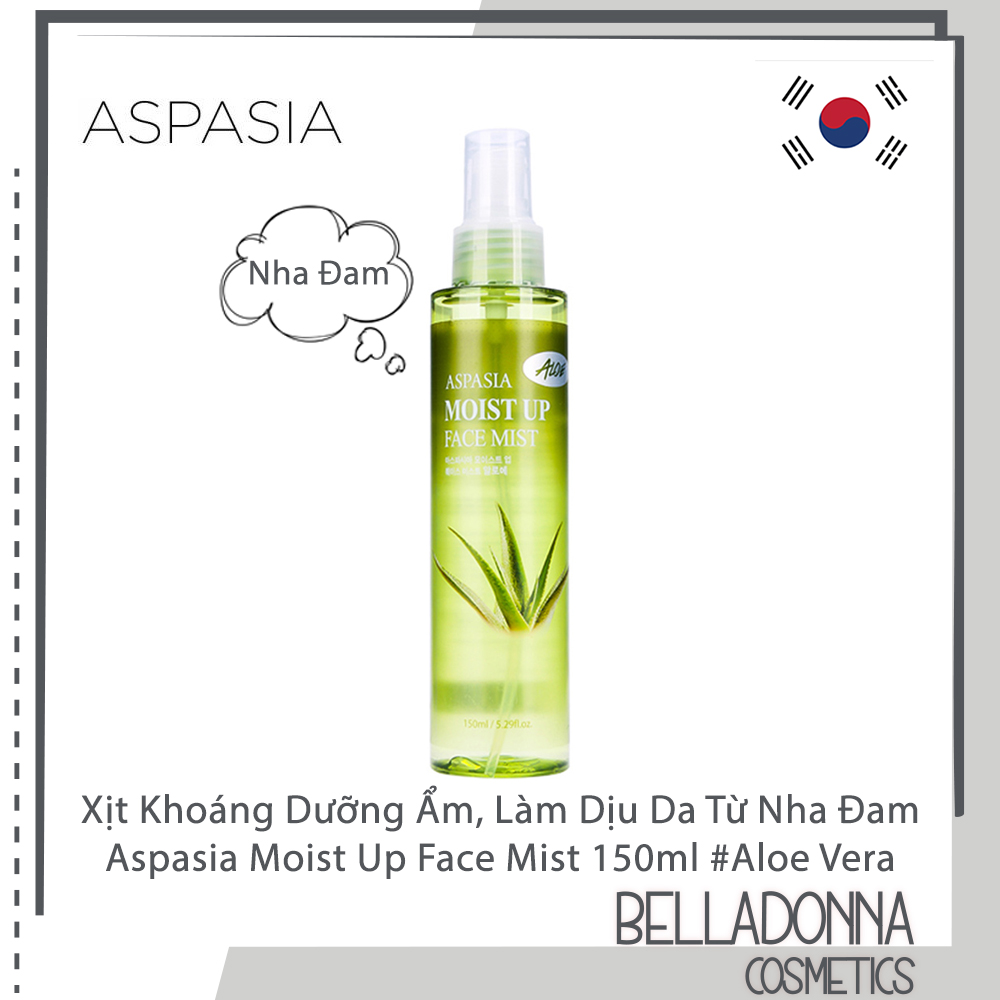 Xịt Khoáng Dưỡng Ẩm, Làm Dịu Da Từ Nha Đam Aspasia Moist Up Face Mist 150ml #Aloe Vera (Mã SP: Aspasia.FaceMist.AloeVera)