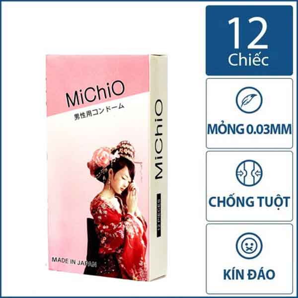 Bao cao su 49mm MICHIO Nhật Bản, có gân siêu mỏng (Mã SP: 1334_115291689)
