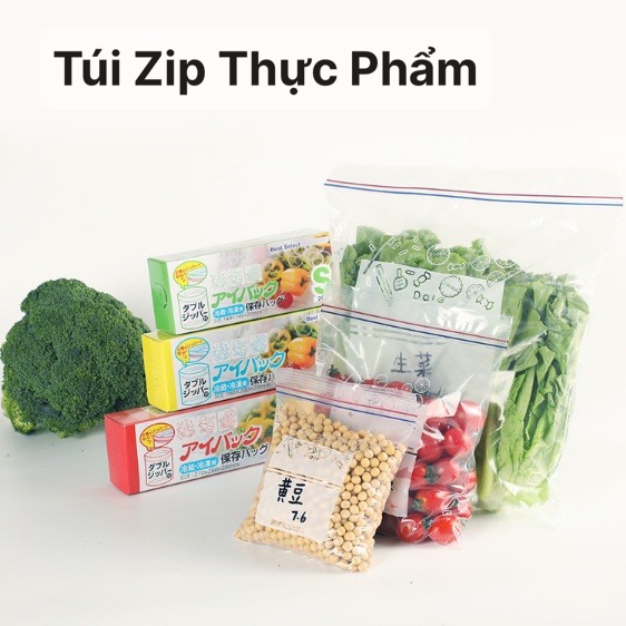 Hộp 15 Cái Túi Zip Đựng Thực Phẩm Size M Tái Sử Dụng nhiều Lần Trong Tủ Lạnh - Đa Năng Tiên Lợi (Mã SP: 1532_115313537)