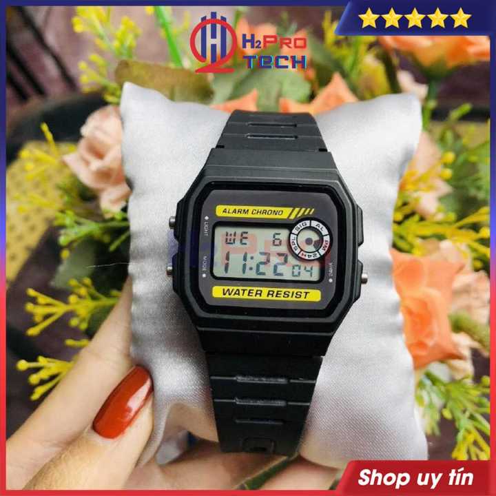 Đồng Hồ Điện Tử Nam Nữ F94W Thái Lan Chống Nước Mưa Bơi Lội, Mặt Vuông Huyền Thoại Cao Cấp Siêu Bền Nhẹ - H2pro Tech (Mã SP: H2GD001)