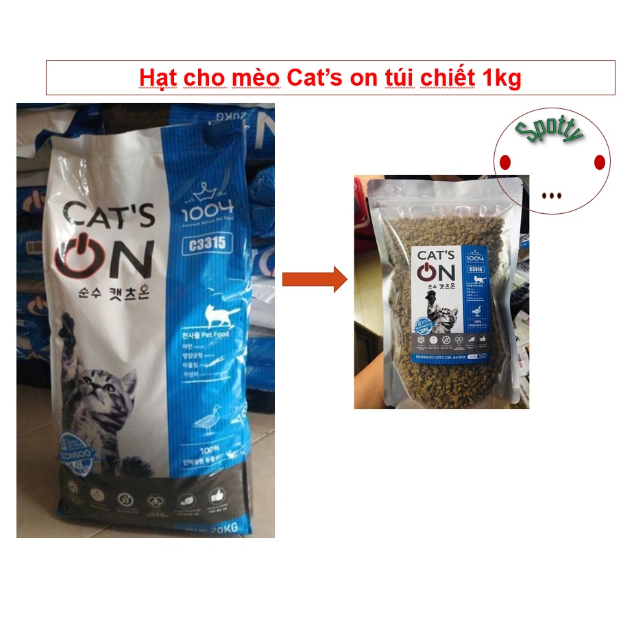 Túi 1kg Hạt Cat's On thức ăn cho mèo (Hàn Quốc) Caton hạt cho mèo Cat on (Mã SP: 4221_115422055)