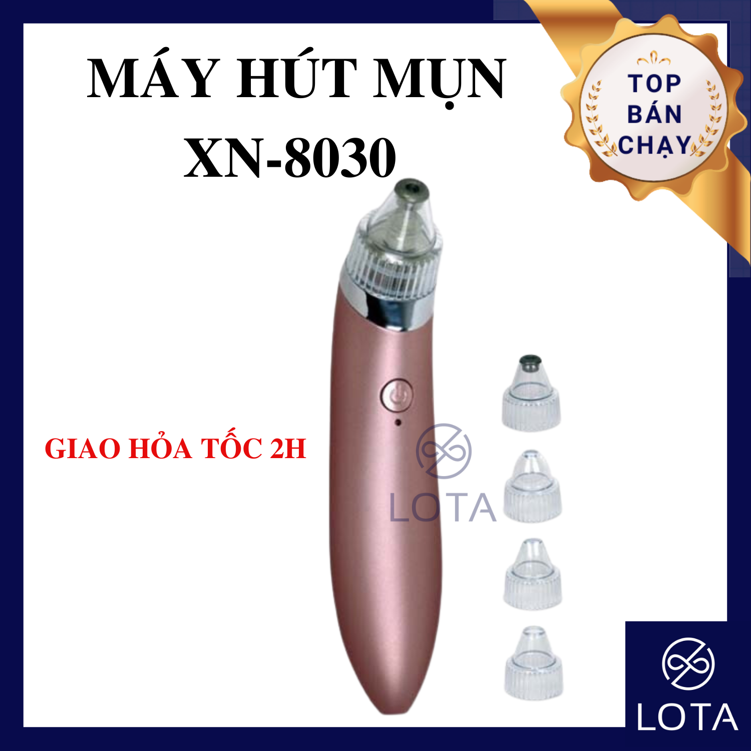MÁY HÚT MỤN XN-8030 loại bỏ mụn đầu đen cám lực hút siêu mạnh dùng pin chăm sóc da mặt tại spa và ở nhà Acne remover LOTA SHOP (Mã SP: M225)