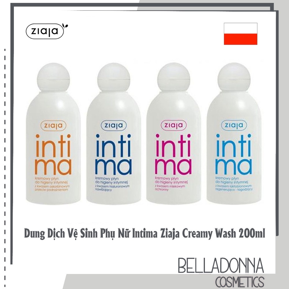 Dung Dịch Vệ Sinh Phụ Nữ Intima Ziaja Creamy Wash Ba Lan 200ml (Mã SP: Intima.Ziaja)