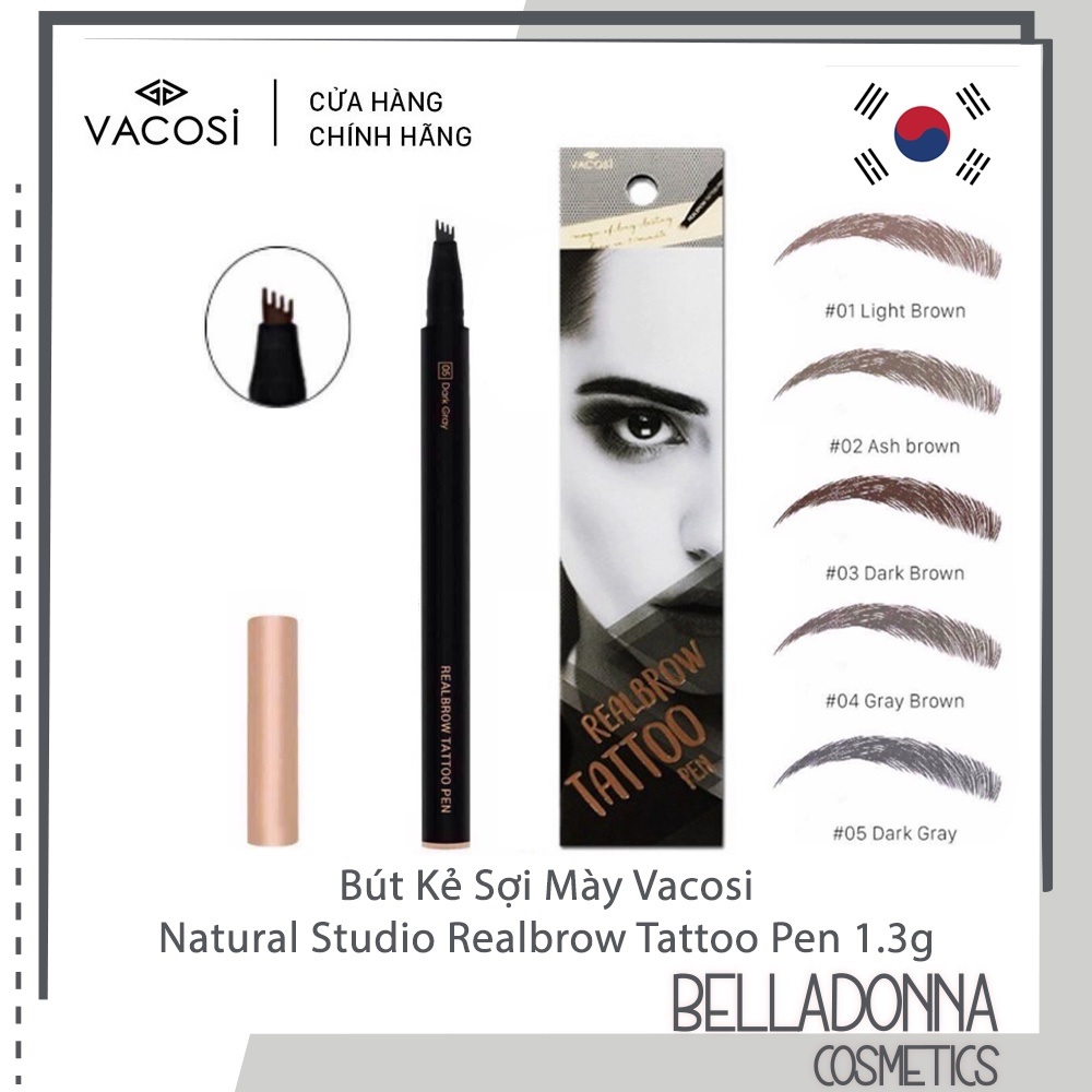 Bút Kẻ Sợi Mày Vacosi Natural Studio Real Brow Tattoo Pen 1.3g (Mã SP: Vacosi.TattooPen)