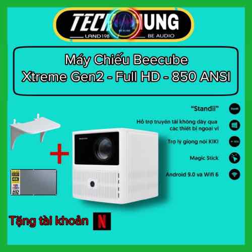 Siêu Máy Chiếu BEECUBE Xtreme Gen2 - Độ Phân Giải FullHD 1080P - Độ Sáng Khủng 7000 lumens - Bảo Hành 12 Tháng Tặng màn chiếu và bàn phím chuột không dây (Mã SP: beecube xtreme)