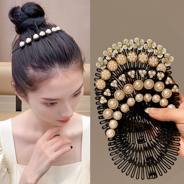 Lược chải tóc hình hoa thời trang hàn quốc, có thể giúp phụ nữ tổ chức lược chải tóc và phụ kiện tóc ở phía trước và phía sau đầu (Mã SP: 1839_116015433)