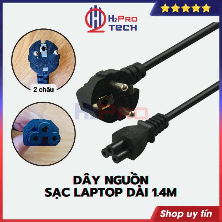 Dây Nguồn Laptop Dài 1.4M Loại Tốt Đầu Cắm 2 Chấu, Dành Cho Các Dòng Sạc - H2Pro Tech (Mã SP: H2WW229)