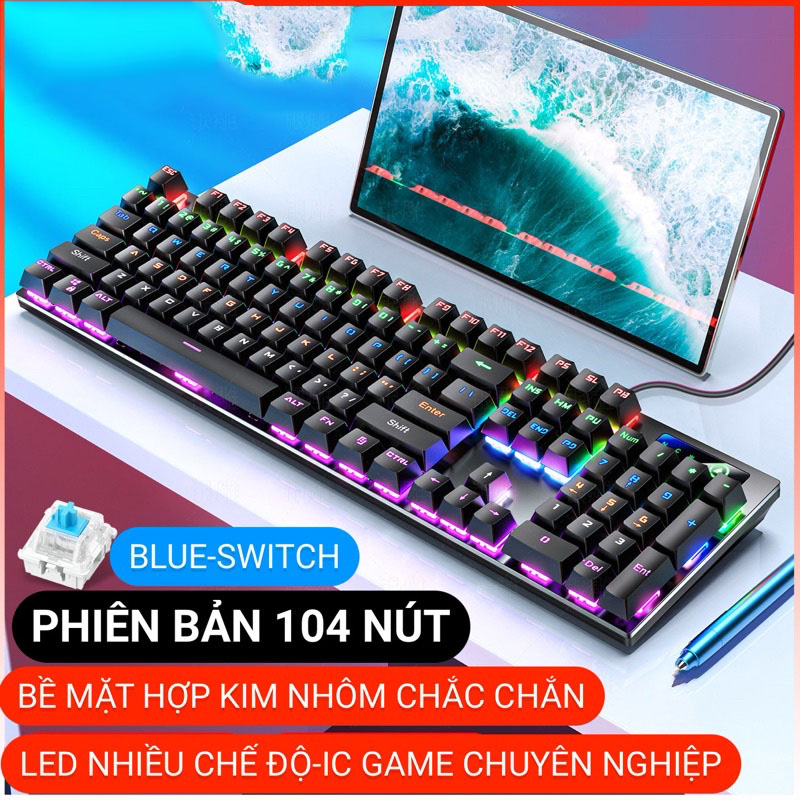 Bàn Phím Cơ Gaming Máy Tính, PC Có Dây ZK3 104 Key Led Nhiều Chế Độ Ánh Sáng Cao Cấp (Mã SP: ZK3)
