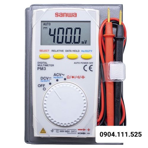 Đồng hồ vạn năng chỉ thị số Sanwa PM3 loại bỏ túi đo điện áp, điện trở, tụ điện, tần số
